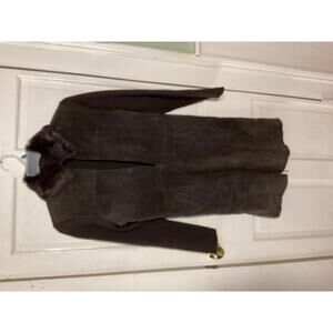 Escapade suede Medium Brown knee length jacket